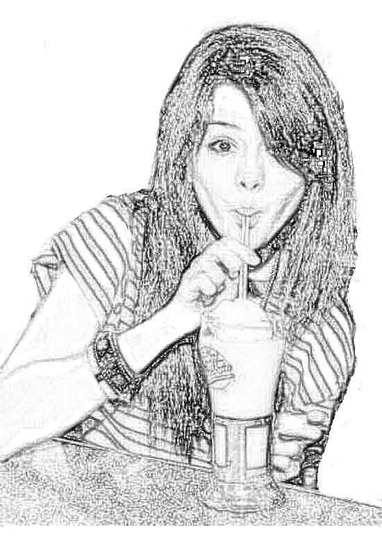 COLOREA TUS DIBUJOS: Selena Gomez tomando malteada para colorear COLOREA TUS DIBUJOS: Selena Gomez tomando malteada para colorear