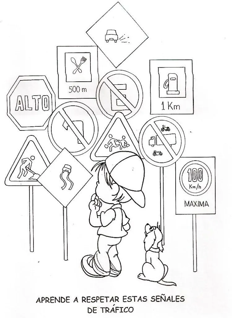 COLOREA TUS DIBUJOS: Señales de transito para colorear COLOREA TUS DIBUJOS: Señales de transito para colorear