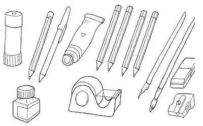 COLOREA TUS DIBUJOS: Útiles escolares para colorear y pintar COLOREA TUS DIBUJOS: Útiles escolares para colorear y pintar