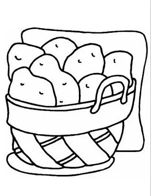 Canasta con papas para colorear ~ 4 Dibujo