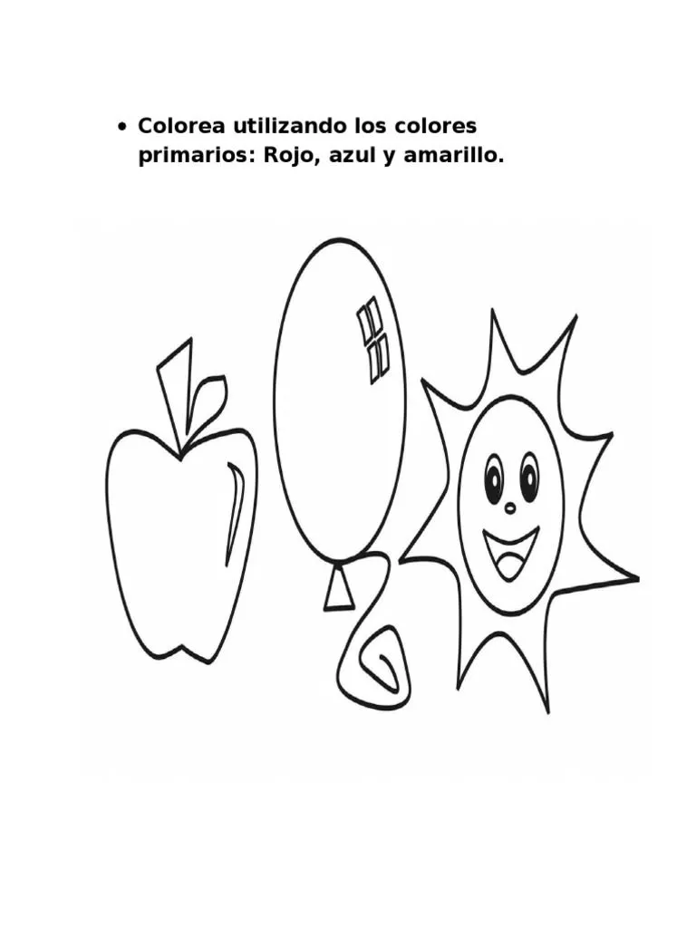 Colorea Utilizando Los Colores Primarios 1er Grado | PDF