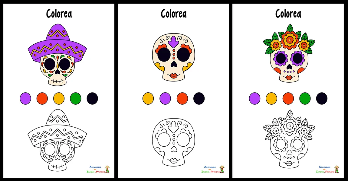 Coloreamos calaveras mexicanas
