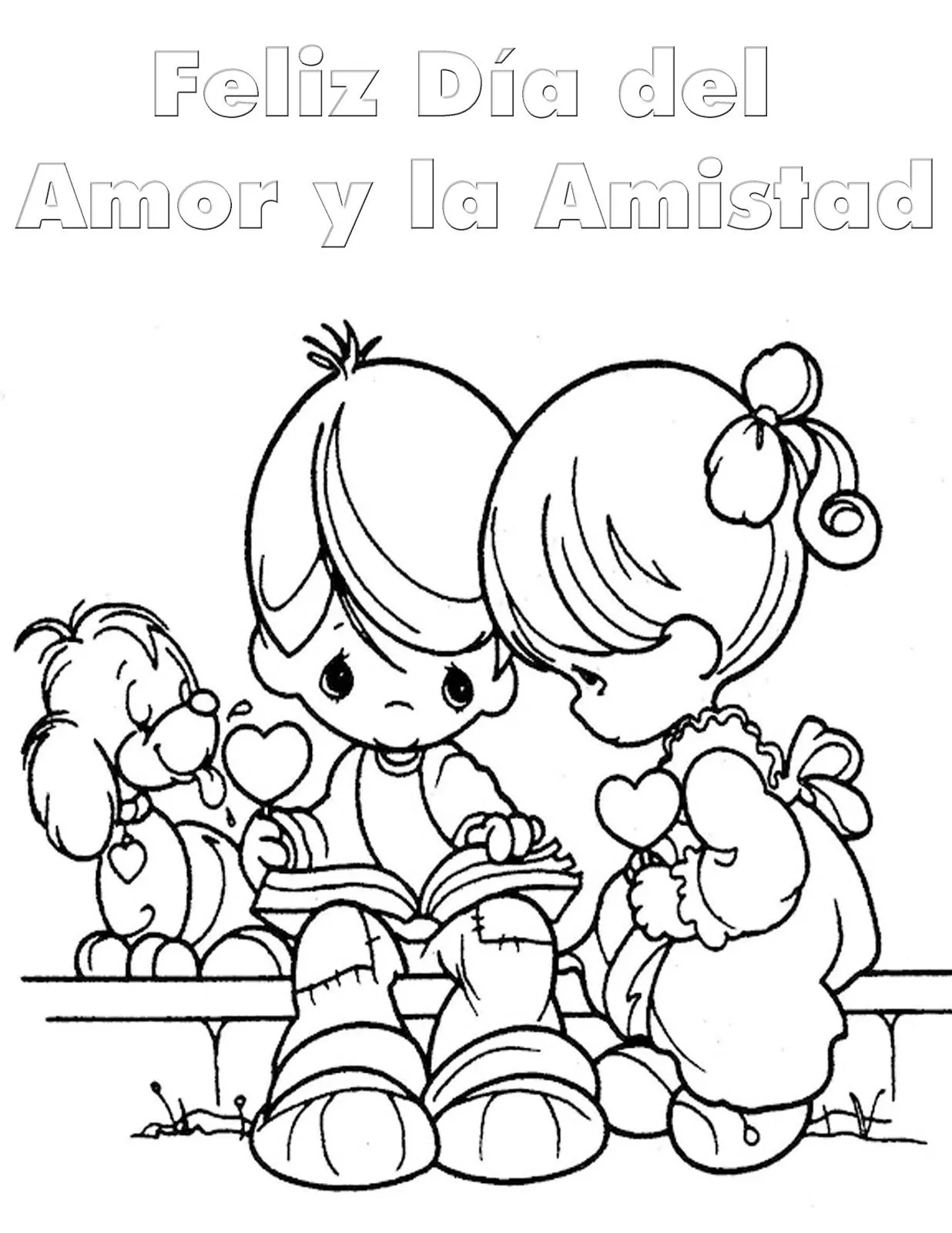 Coloreando dibujos bonitos del Día del Amor y la Amistad ...