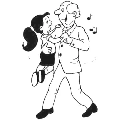 Colorear abuelito bailando con su nieta - Portal Escuela Colorear abuelito bailando con su nieta - Portal Escuela