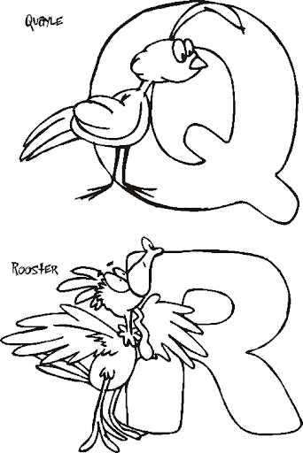 para colorear: Alfabeto ilustrado en inglés | Colorear