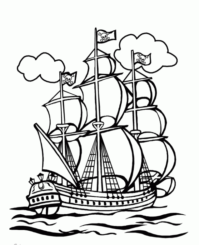colorear-barcos-pirata-dibujos ...