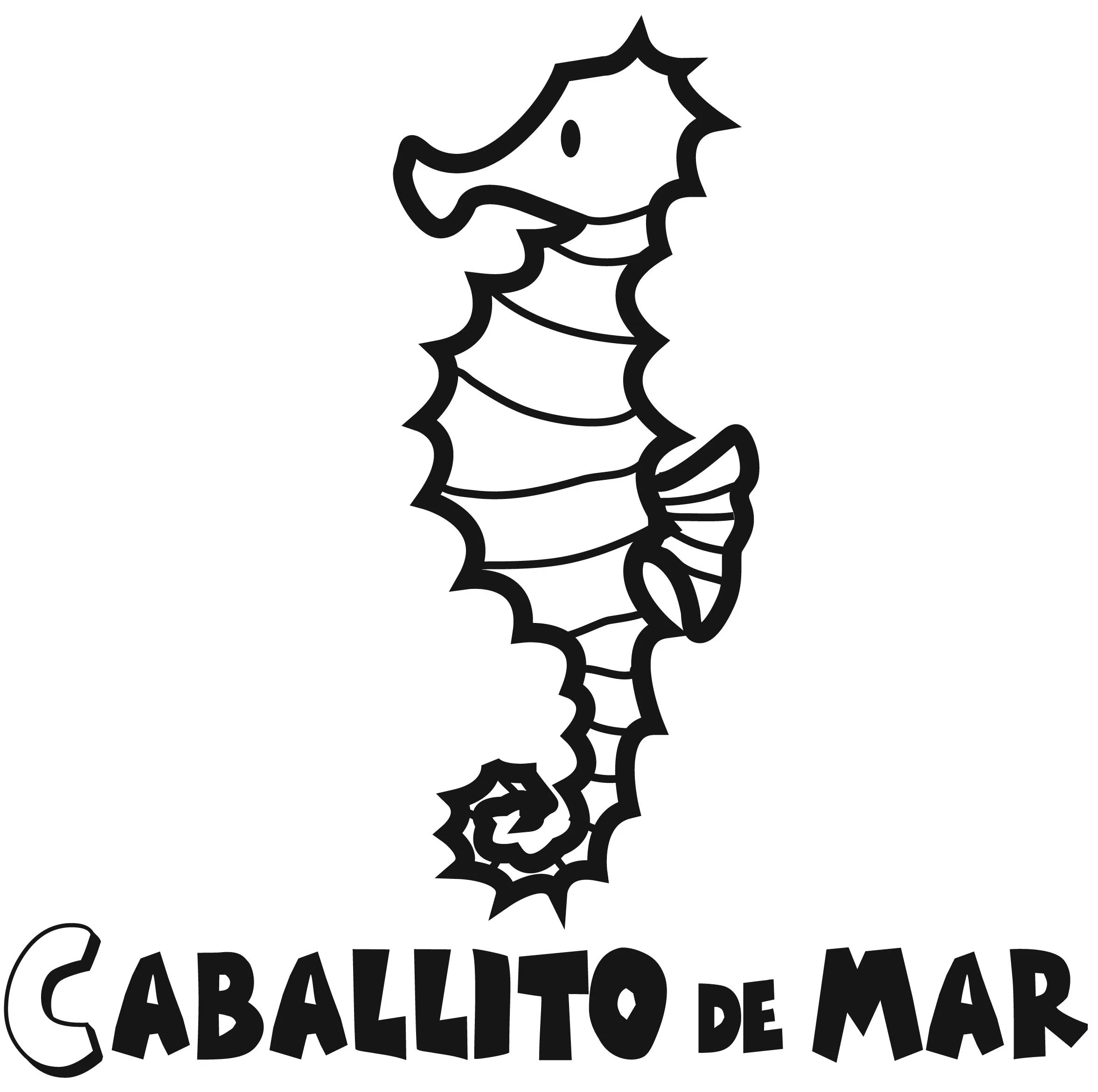 Colorear el caballito de mar. Colorear con niños. Plusesmas.com