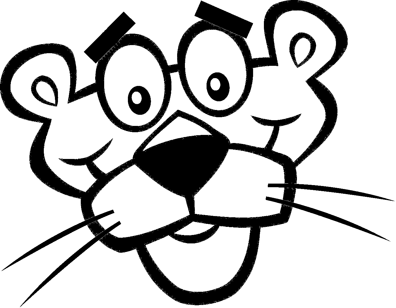 Colorear Cabeza de La Pantera Rosa | Dibujos para Colorear Infantil