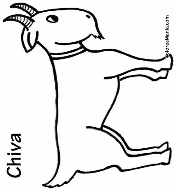 Colorear Cabra, chiva (Animales de Granja), dibujo para colorear gratis Colorear Cabra, chiva (Animales de Granja), dibujo para colorear gratis