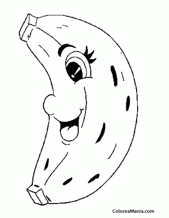Colorear Cara del plátano (Frutas), dibujo para colorear gratis Colorear Cara del plátano (Frutas), dibujo para colorear gratis