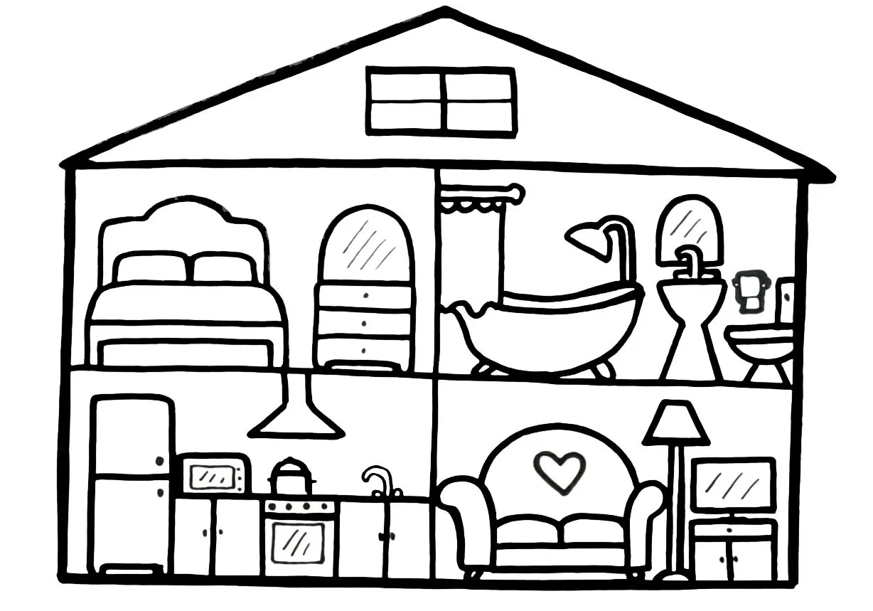 Para Colorear Casa abierta de dos pisos Imprimir Gratis Para Colorear Casa abierta de dos pisos Imprimir Gratis