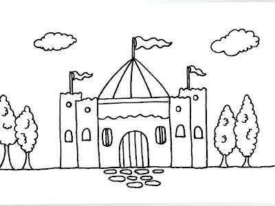 COLOREAR DE CASAS Y CASTILLOS: DIBUJO PARA COLOREAR DE UN CASTILLO ...