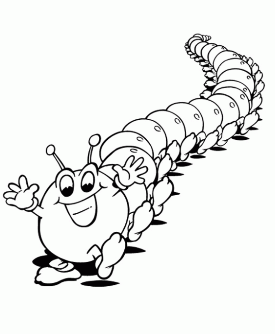 Dibujo de Cienpiés sonriente para colorear. Dibujos infantiles de ...