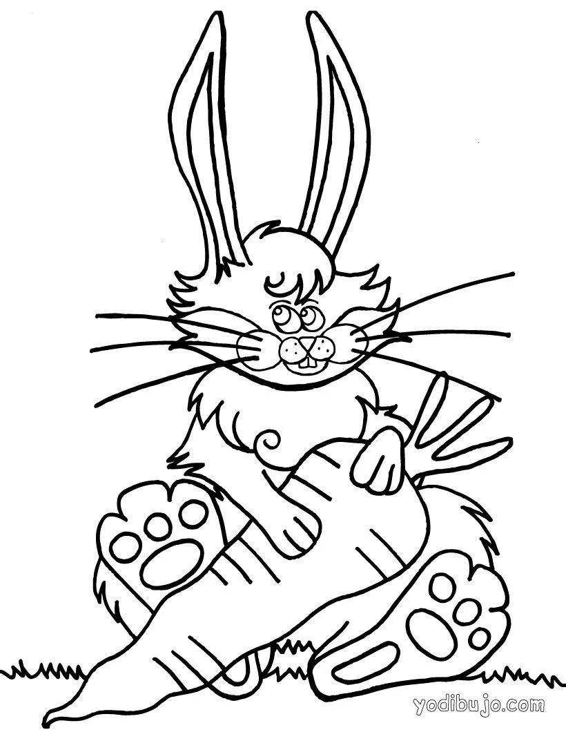Colorear CONEJOS, conejo con zanahoria para imprimir Colorear CONEJOS, conejo con zanahoria para imprimir