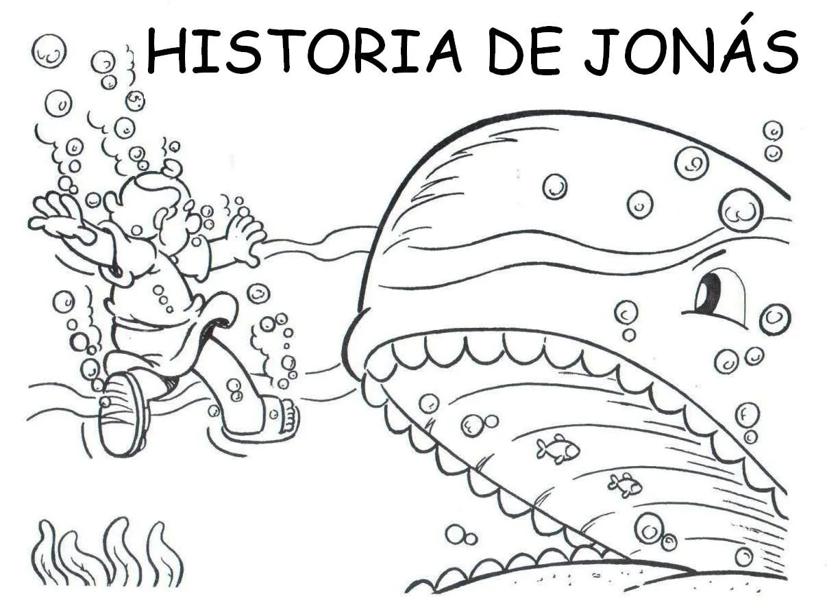 Para colorear y confeccionar el libro de la historia de Jonás .