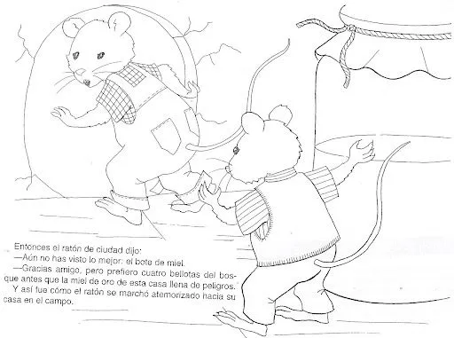 COLOREAR CUENTO RATON DE LA CIUDAD Y RATON DE CAMPO COLOREAR CUENTO RATON DE LA CIUDAD Y RATON DE CAMPO