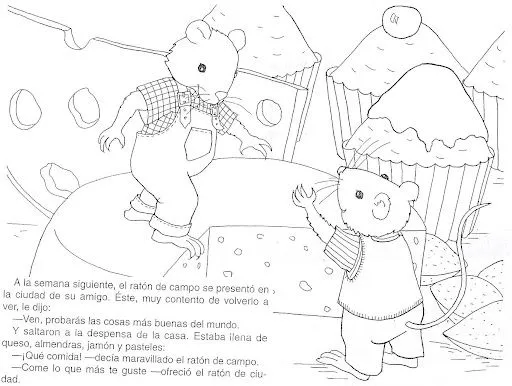 COLOREAR CUENTO RATON DE LA CIUDAD Y RATON DE CAMPO COLOREAR CUENTO RATON DE LA CIUDAD Y RATON DE CAMPO