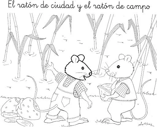 COLOREAR CUENTO RATON DE LA CIUDAD Y RATON DE CAMPO COLOREAR CUENTO RATON DE LA CIUDAD Y RATON DE CAMPO