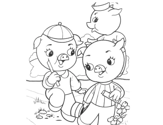 Colorear cuentos: Los Tres Cerditos - Tiching Colorear cuentos: Los Tres Cerditos - Tiching