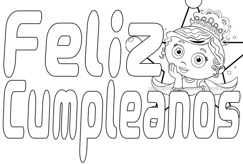 Feliz cumpleaños letras para colorear - Imagui