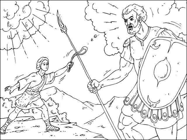 David y goliat para colorear - Imagui