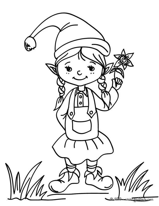 Dibujo de una pequeña duende de navdiad para colorear - Dibujos ELFOS ... Dibujo de una pequeña duende de navdiad para colorear - Dibujos ELFOS ...