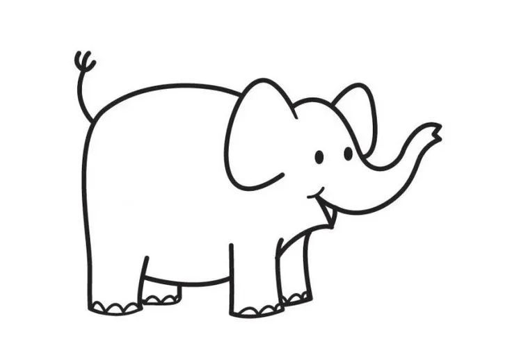 Colorear dibujo elefante – para preescolar | Dibujos para colorear ...