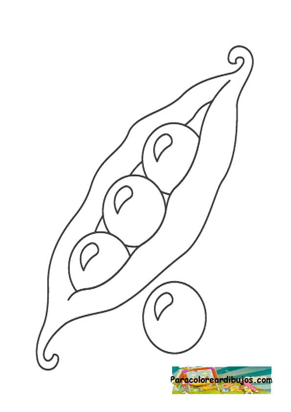 Colorear dibujo de guisante | Colorear dibujos Colorear dibujo de guisante | Colorear dibujos