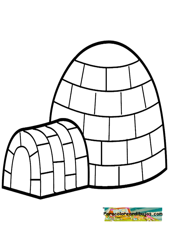 Para colorear dibujo de iglu | Colorear dibujos