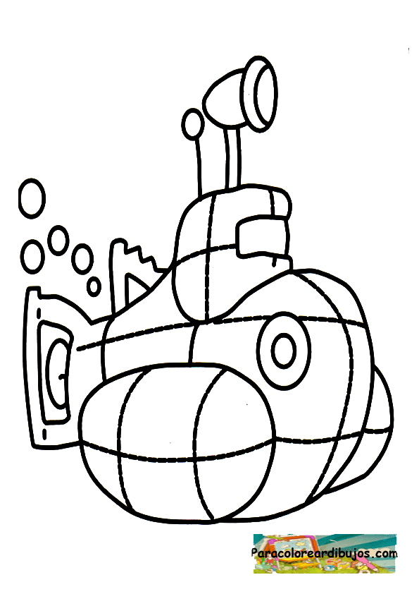 Colorear dibujo de submarino | Colorear dibujos