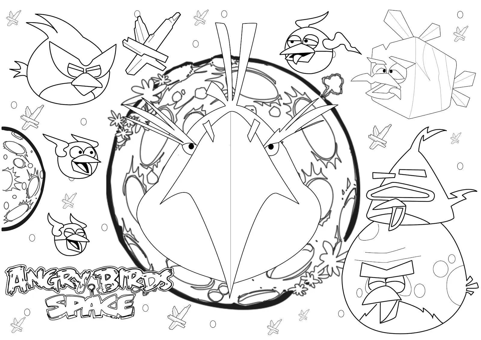 Colorear Dibujos De Angry Birds Colorear Angry Birds Space 2 Car ...