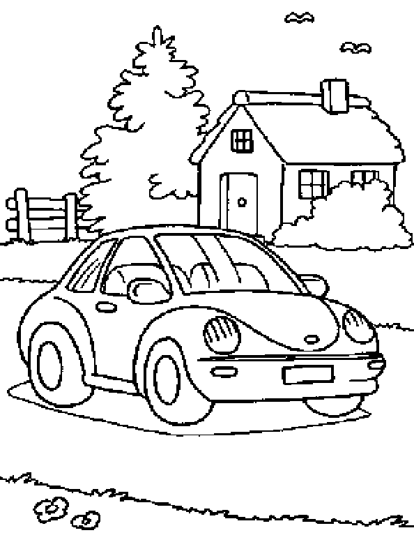 Colorear dibujos de coches. Paisaje y coche | Dibujos para ...