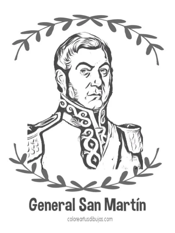 colorear tus dibujos: colorear José de San Martín colorear tus dibujos: colorear José de San Martín