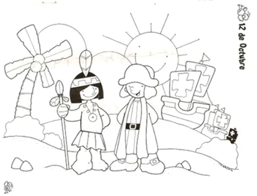 colorear Dibujos infantiles dia de la Hispanidad | JUGARYCOLOREAR colorear Dibujos infantiles dia de la Hispanidad | JUGARYCOLOREAR
