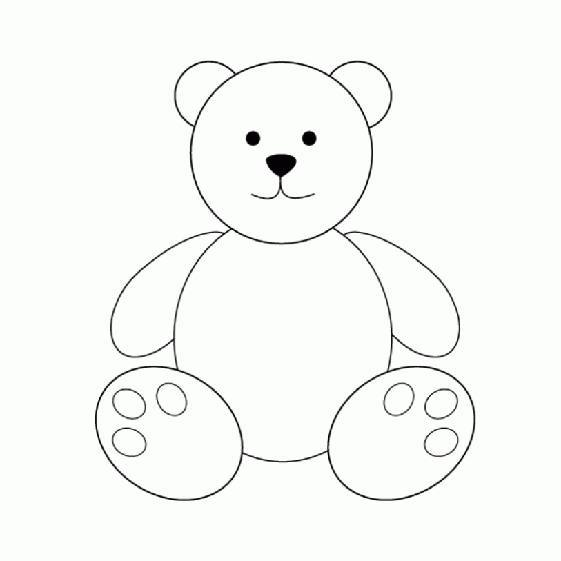 Dibujo de Oso de peluche para colorear. Dibujos infantiles de Oso de ...