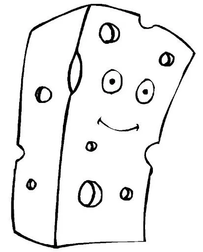 COLOREAR DIBUJOS DE QUESOS | Dibujos para colorear