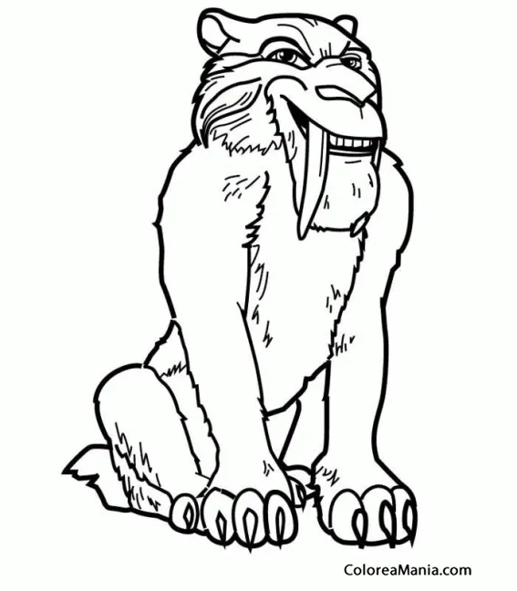 Colorear Diego, dientes de sable (Ice Age), dibujo para colorear gratis Colorear Diego, dientes de sable (Ice Age), dibujo para colorear gratis