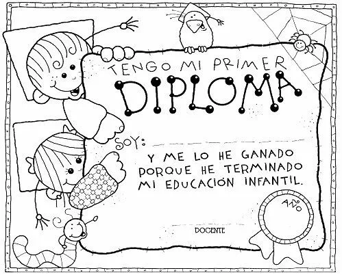 Para colorear diplomas graduación y graduados | Jugar y colorear