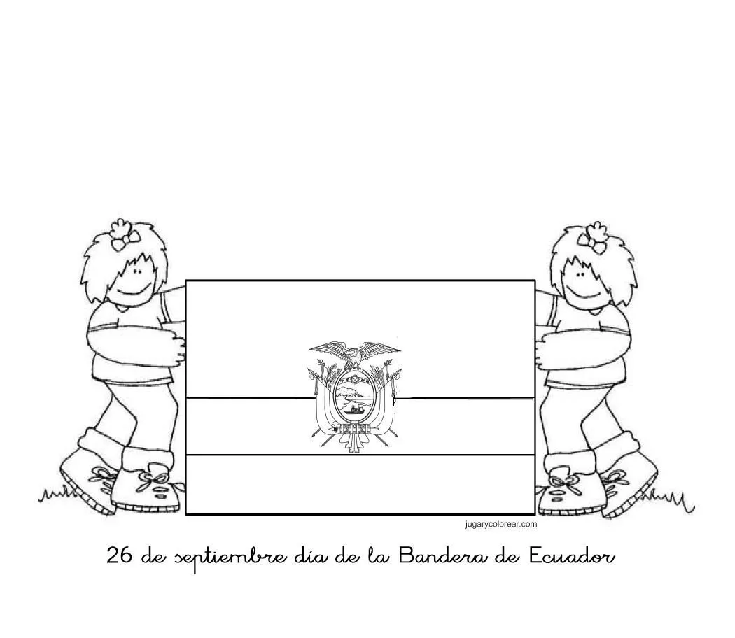Para Colorear Ecuador Bandera Pintar Dibujos Ninos Portando Pictures