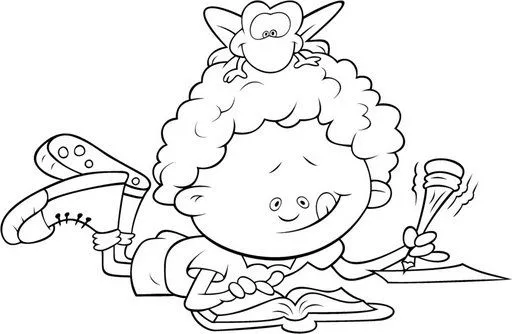 Dibujo niño escribiendo - Imagui