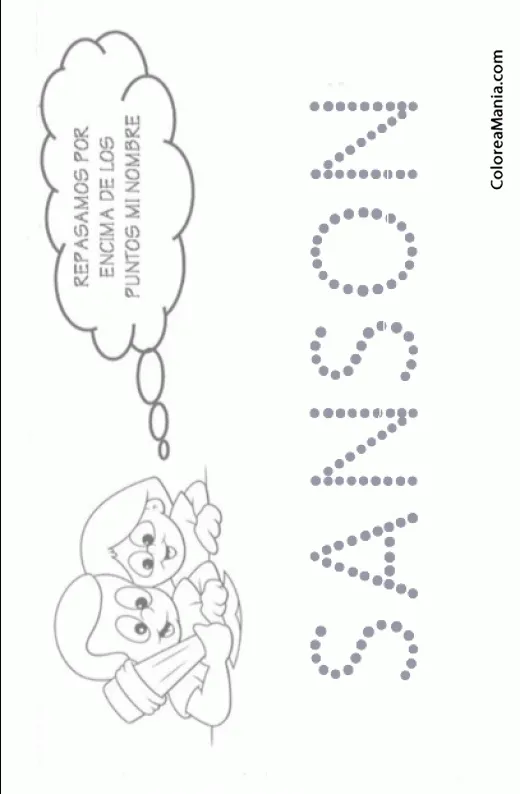 Colorear Escribo mi nombre: Sansón (Reseguir tu nombre), dibujo para colorear gratis Colorear Escribo mi nombre: Sansón (Reseguir tu nombre), dibujo para colorear gratis