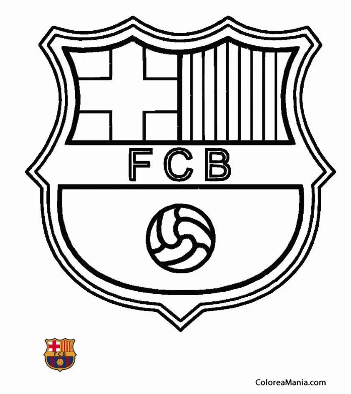 Colorear F. C. Barcelona. Barça (Escudos equipos de Fútbol), dibujo para colorear gratis Colorear F. C. Barcelona. Barça (Escudos equipos de Fútbol), dibujo para colorear gratis