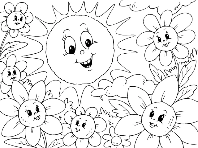 verano y El Sol Colouring Pages