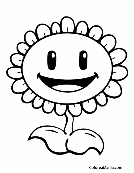 Colorear Girasol de Plantas vs Zombies (Plants vs Zombies), dibujo para colorear gratis Colorear Girasol de Plantas vs Zombies (Plants vs Zombies), dibujo para colorear gratis