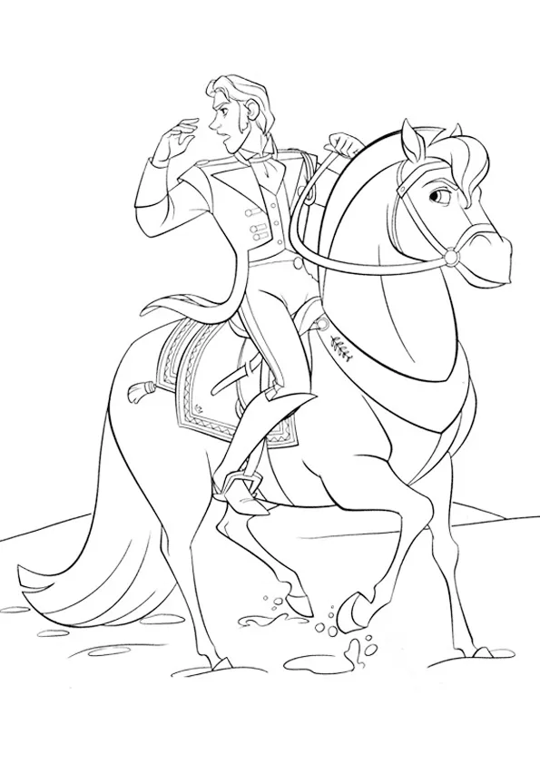 Colorear a Hans el principe con maximus el caballo | Dibujos para ...