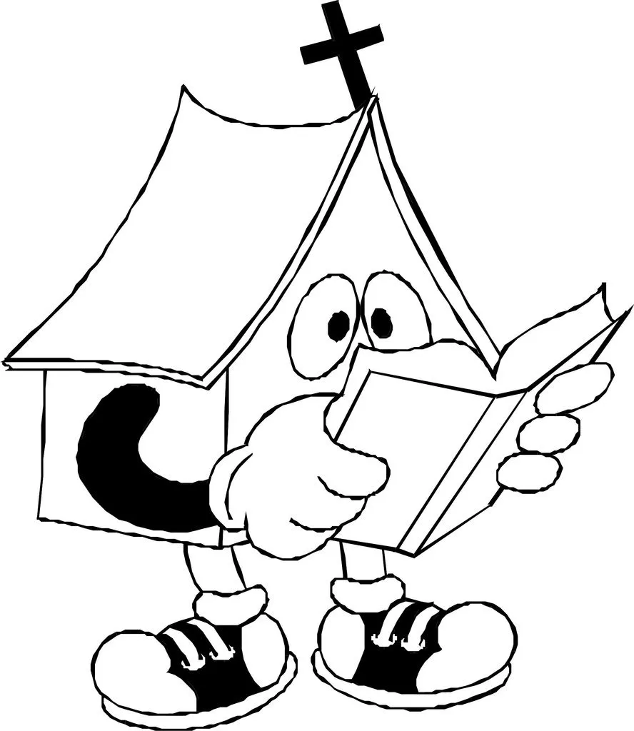 Colorear Iglesia leyendo la biblia | Dibujos infantiles, imagenes ...