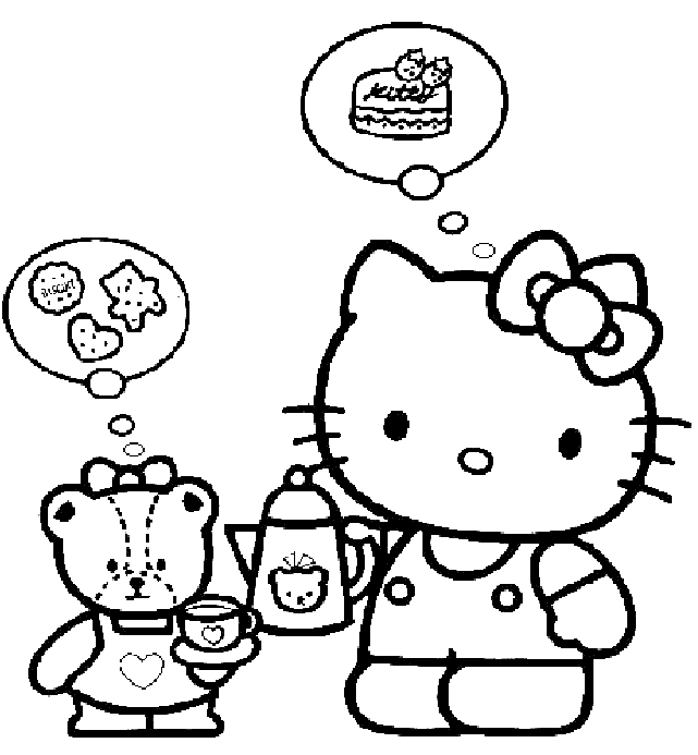  PARA COLOREAR INFANTIL DE LA HELLO KITTY Y OSITO : ACTIVIDADES PARA ...