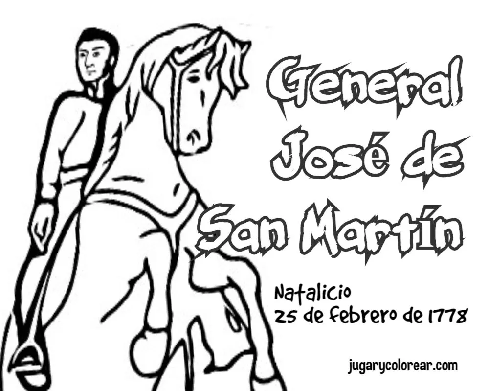 colorear José de San Martín - Jugar y Colorear colorear José de San Martín - Jugar y Colorear