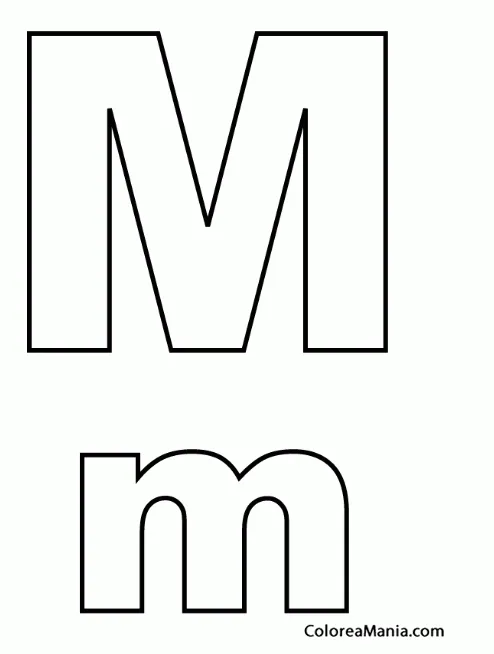 Colorear Letra M, m (Abecedarios), dibujo para colorear gratis Colorear Letra M, m (Abecedarios), dibujo para colorear gratis