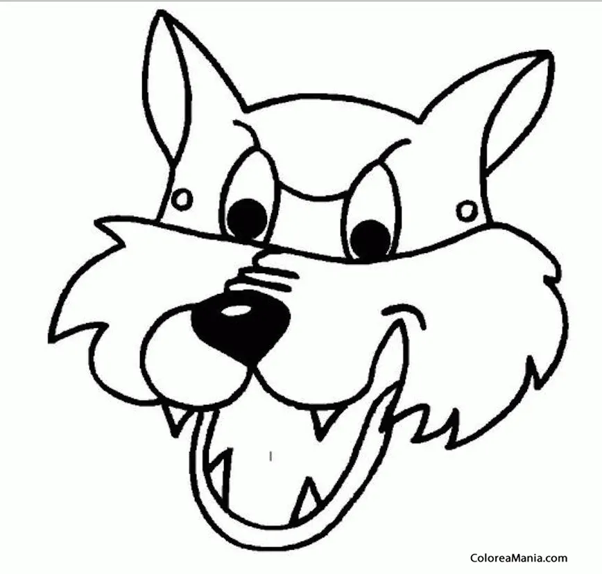 Colorear Lobo Feroz (Máscara. Careta. Antifaz ), dibujo para ... Colorear Lobo Feroz (Máscara. Careta. Antifaz ), dibujo para ...